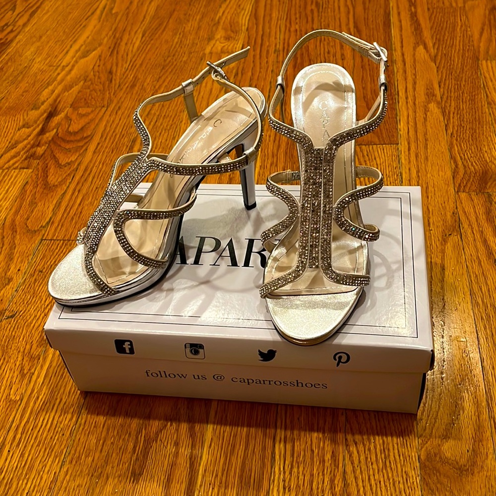 Caparros Silver Sparkle Heels